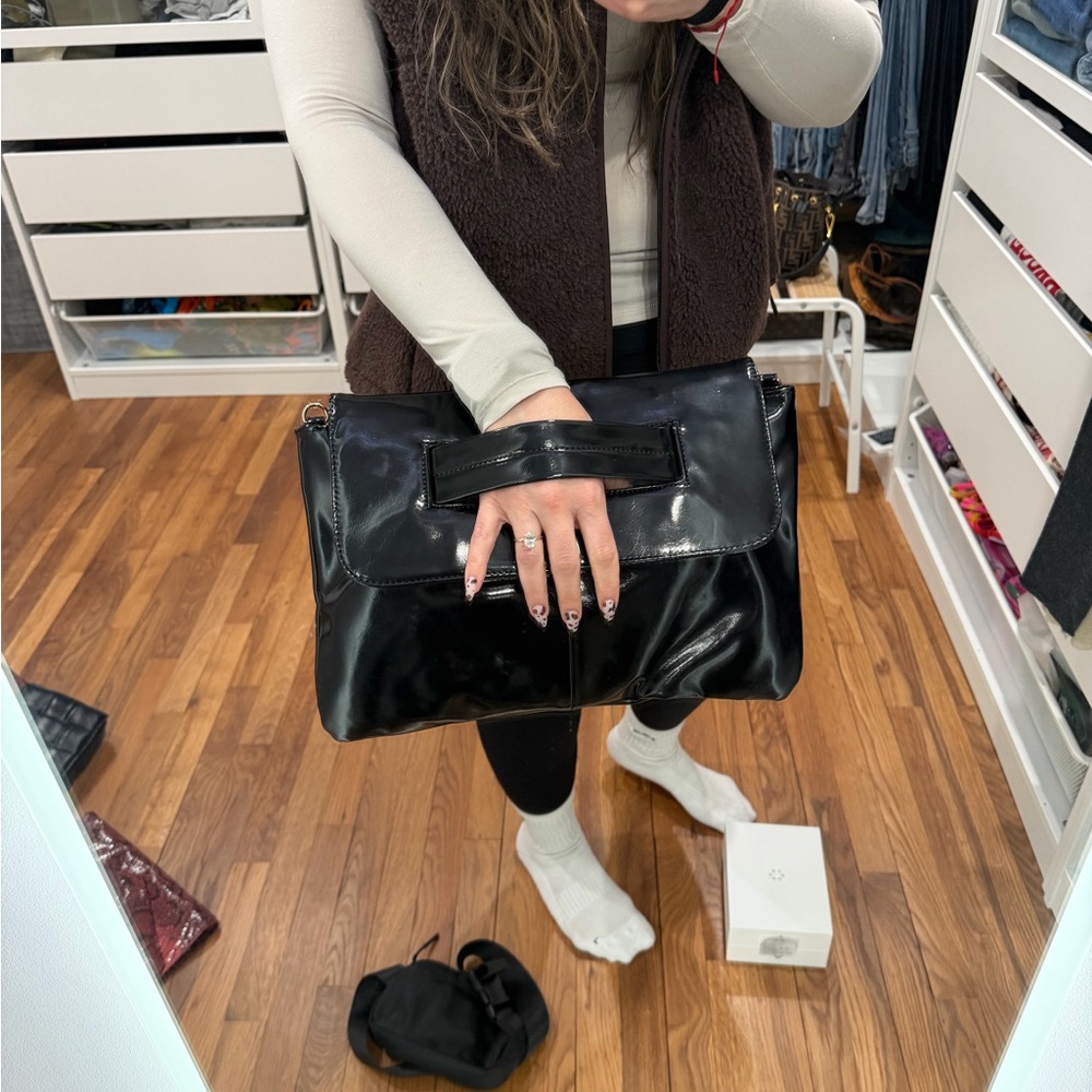 Black Leather Clutch